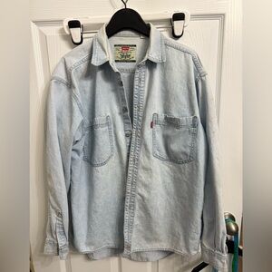 Vintage Levi’s Thrashed Denim Shirt Trashed Workwear Medium Metal buttons